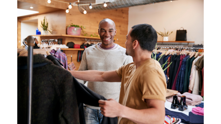 men buying sports wear