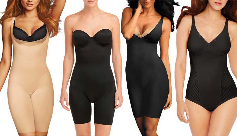 Different types of women's shapewear. 