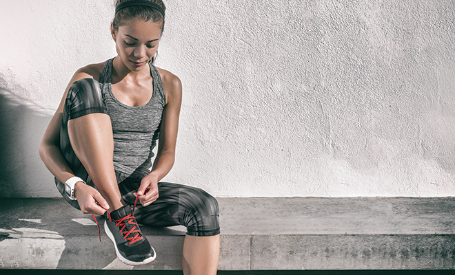 A woman trying to embrace workout fashion trends