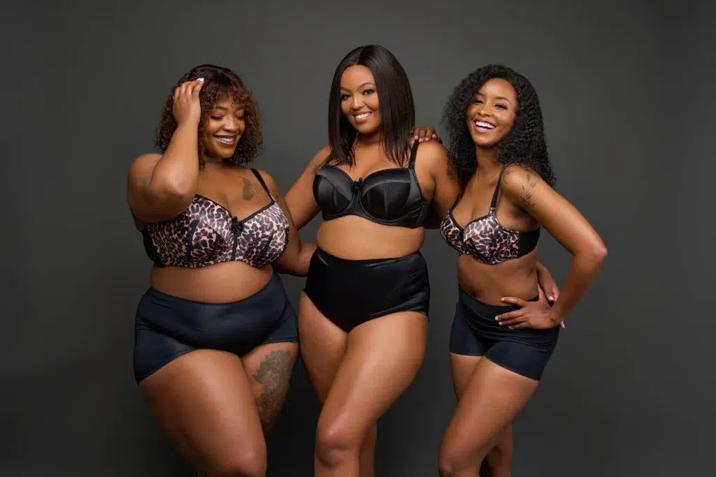 Black women wearing a bra with shapewear