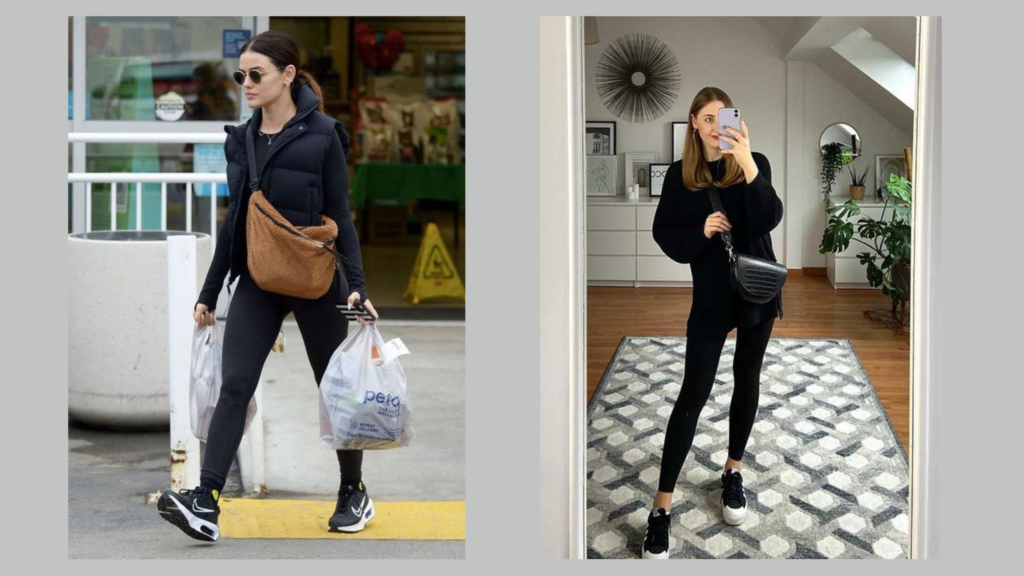 collage of fashion outfit ideas to show  how to style activewear